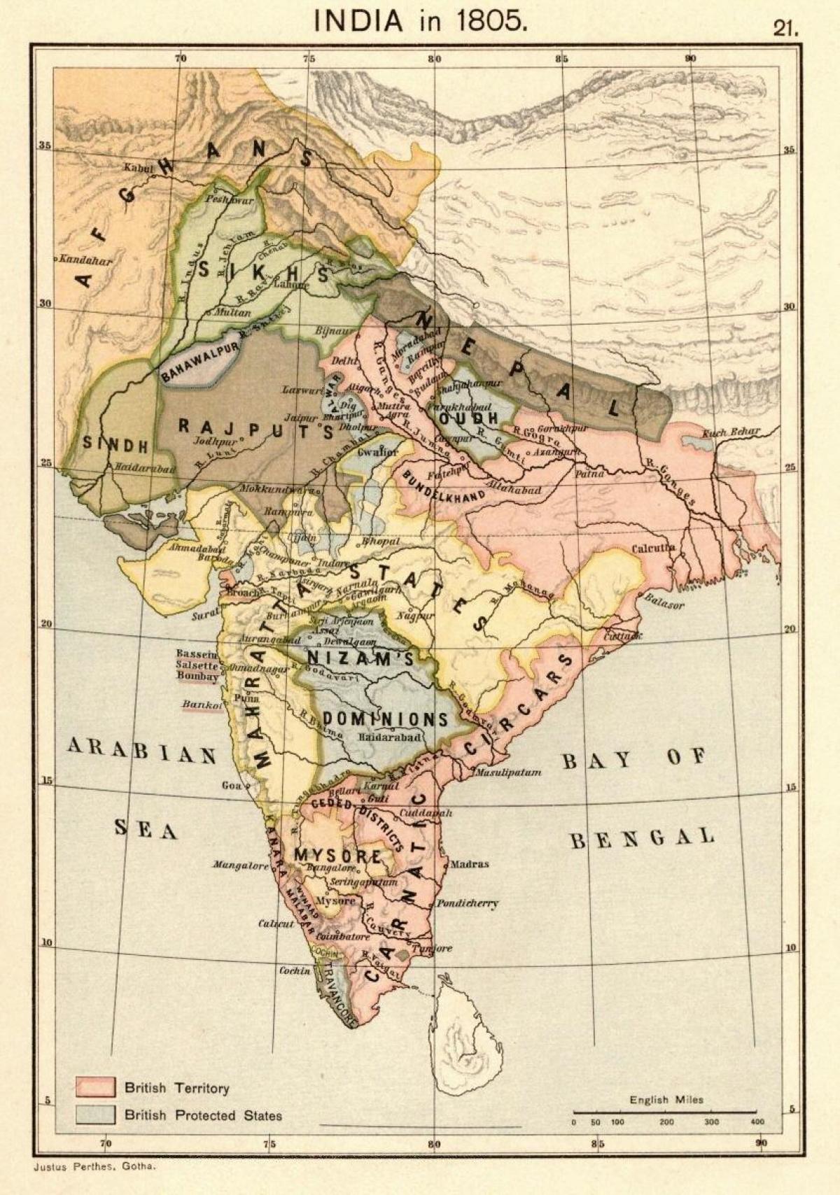 نقشه نپال قبل از سال 1816