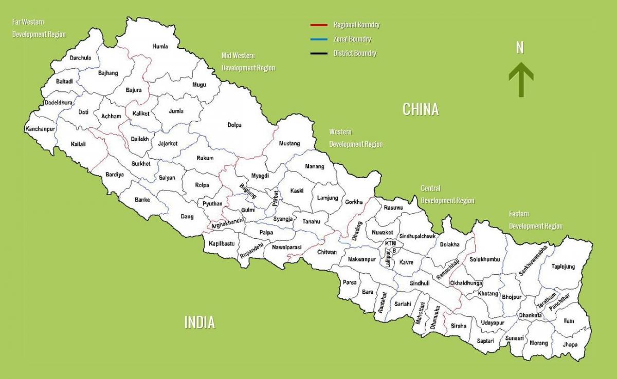 یک نقشه از نپال
