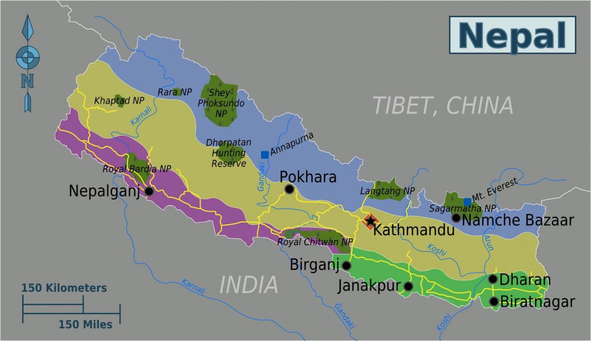 کوه اورست در نپال نقشه