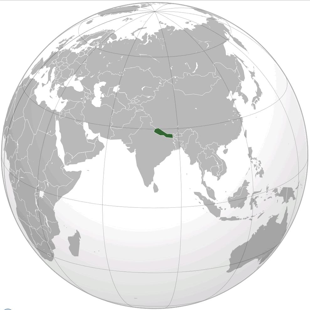 نقشه زمین در نپال