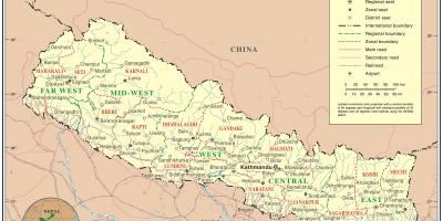 هند و نپال از مرز نقشه راه