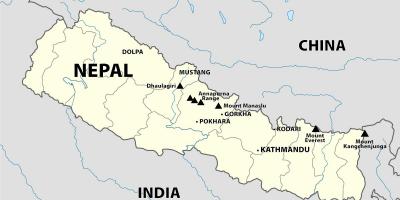 هند و نپال از مرز نقشه